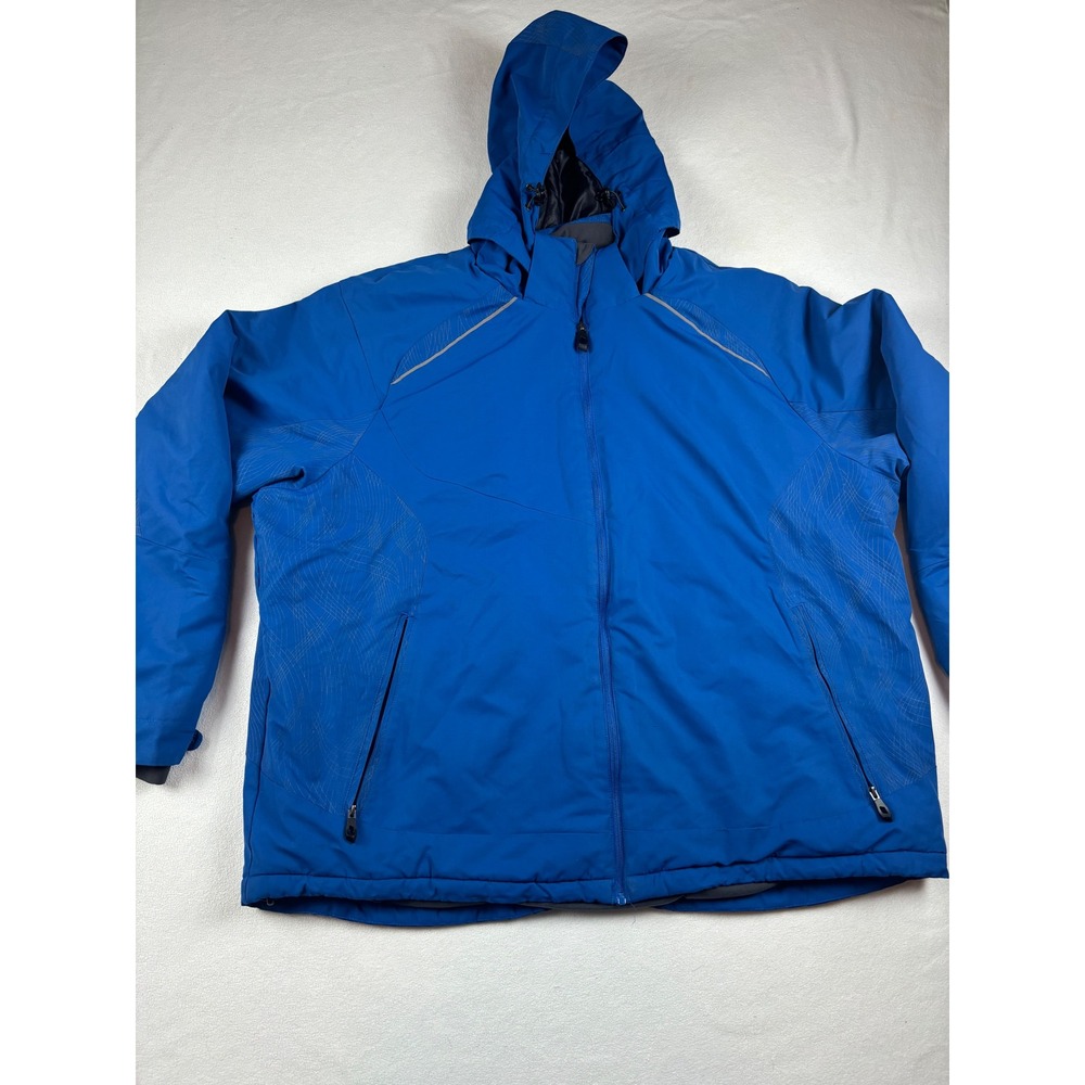 North End Warm Logik Mens XXL‎ Blue Hooded Winter Jacket Full Zip Insulated Coat